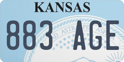 KS license plate 883AGE