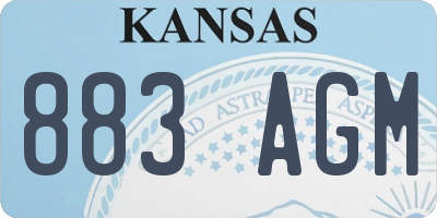 KS license plate 883AGM