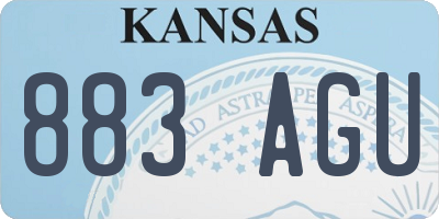 KS license plate 883AGU