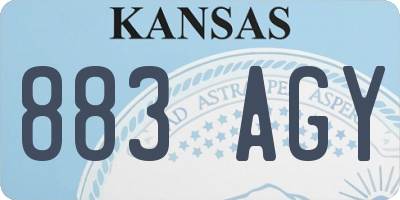 KS license plate 883AGY