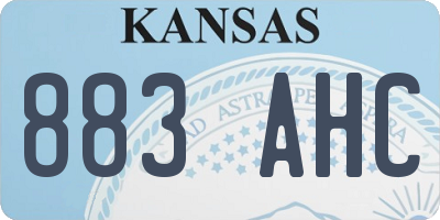 KS license plate 883AHC