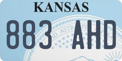 KS license plate 883AHD