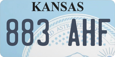 KS license plate 883AHF