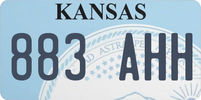 KS license plate 883AHH