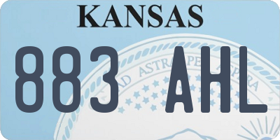 KS license plate 883AHL