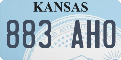 KS license plate 883AHO