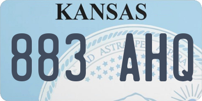 KS license plate 883AHQ