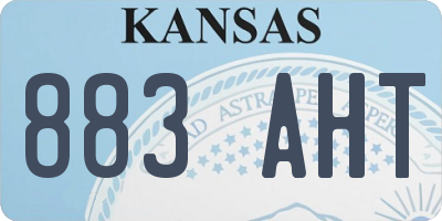 KS license plate 883AHT