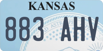 KS license plate 883AHV