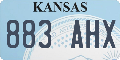 KS license plate 883AHX