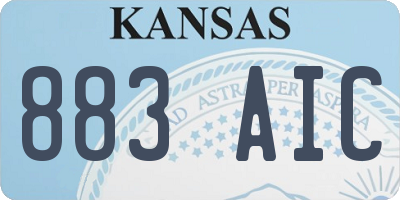 KS license plate 883AIC