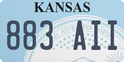 KS license plate 883AII