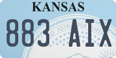 KS license plate 883AIX