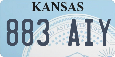 KS license plate 883AIY