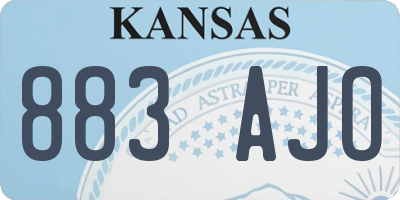 KS license plate 883AJO