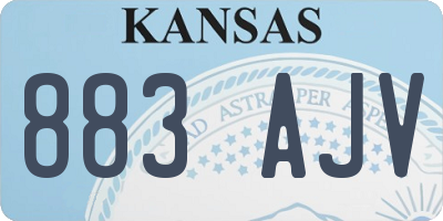 KS license plate 883AJV