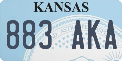 KS license plate 883AKA