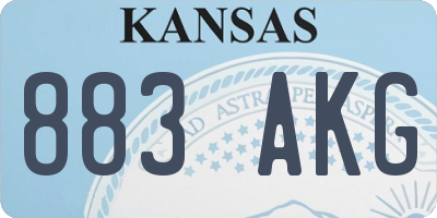 KS license plate 883AKG