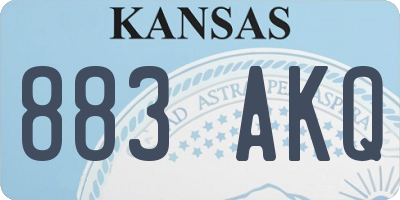KS license plate 883AKQ