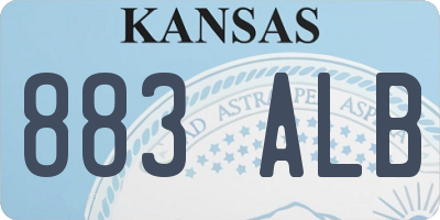 KS license plate 883ALB