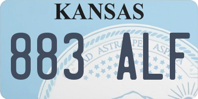 KS license plate 883ALF