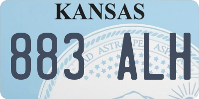 KS license plate 883ALH