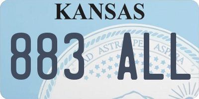 KS license plate 883ALL