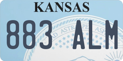 KS license plate 883ALM