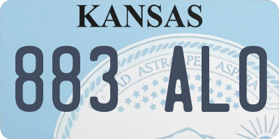 KS license plate 883ALO