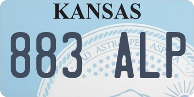 KS license plate 883ALP