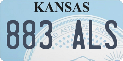 KS license plate 883ALS