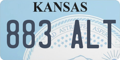 KS license plate 883ALT