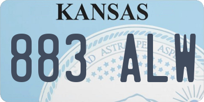 KS license plate 883ALW