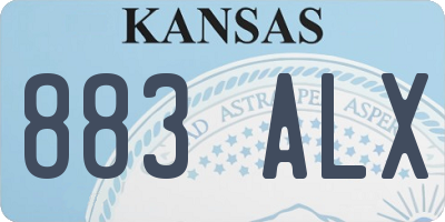 KS license plate 883ALX