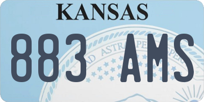 KS license plate 883AMS