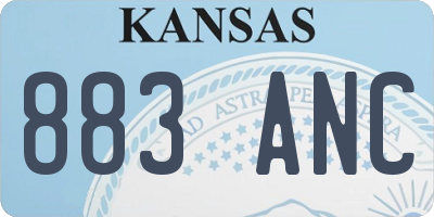 KS license plate 883ANC