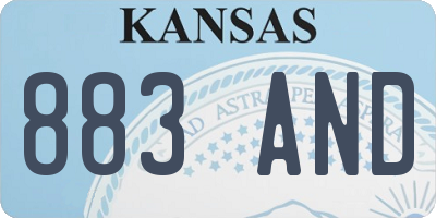 KS license plate 883AND