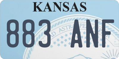 KS license plate 883ANF