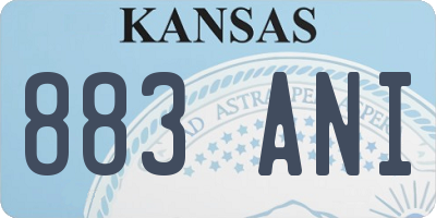 KS license plate 883ANI