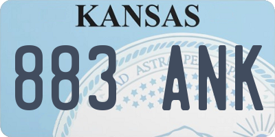 KS license plate 883ANK