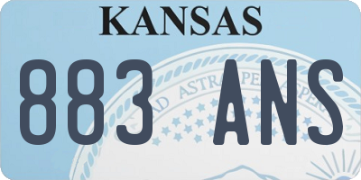 KS license plate 883ANS