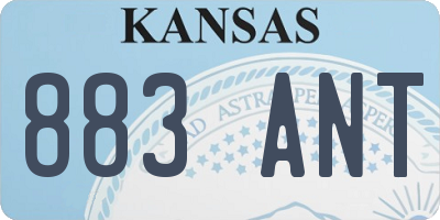 KS license plate 883ANT