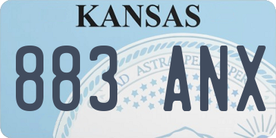 KS license plate 883ANX
