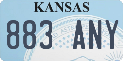 KS license plate 883ANY