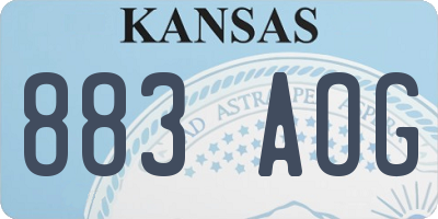 KS license plate 883AOG