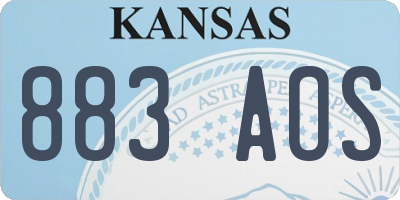 KS license plate 883AOS