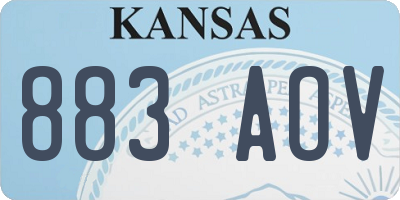 KS license plate 883AOV