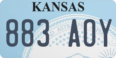 KS license plate 883AOY