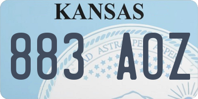 KS license plate 883AOZ