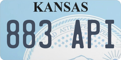KS license plate 883API